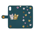 すきだらけShopの【ちぃちゃん＆みみしゃん】手帳型スマホケース（らむね） Book-Style Smartphone Case:Opened (outside)