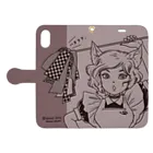 月兎耳庵 つきとじあん　矢光いるるの猫メイド　ハタラケ 　手帳型 Book-Style Smartphone Case:Opened (outside)