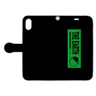 GREEN DESIGN WORKS　グリーンデザインワークスのTHE EARTHシンプルVer.　手帳型iPhoneケース Book-Style Smartphone Case:Opened (outside)