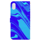 pのGLSL_marble_blue 手帳型スマホケースの裏面