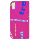 38カワイイグッズのtrentehuit ロゴいっぱい 手帳型iPhoneカバー Book-Style Smartphone Case :back