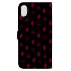 Burned Strawberry Moonの心臓と苺（ブラック） Book-Style Smartphone Case :back