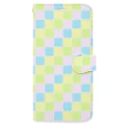 cooLunaのpastel tile - colorful - 手帳型スマホケース