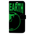 GREEN DESIGN WORKS　グリーンデザインワークスのTHE EARTH　手帳型iPhoneケース（黒） Book-Style Smartphone Case