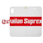 ハワイスタイルクラブのHawaiian Suprex Box Logo 手帳型スマホケースを開いた場合(外側)