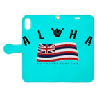 ハワイスタイルクラブのAloha Flag 手帳型スマホケースを開いた場合(外側)