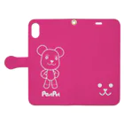 PostPet Official Shopのえっへんモモ Book-Style Smartphone Case:Opened (outside)