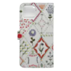 🪡patterie pattern shop🪡の手帳型iPhoneケース - 祈りの庭 Book-Style Smartphone Case :back