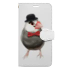 もげたんのおめかし桜文鳥 Book-Style Smartphone Case