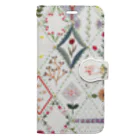 🪡patterie pattern shop🪡の手帳型iPhoneケース - 祈りの庭 Book-Style Smartphone Case