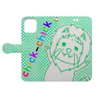 ch!ck-ch!ckの呼んだ？すずきさん！爽やかiPhoneケース（緑） Book-Style Smartphone Case:Opened (outside)