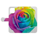 ゆるい猫ちゃんSHOPのRainbow rose(Single) Book-Style Smartphone Case:Opened (outside)