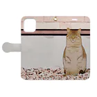 Kei's photo motif shopのひなたぼっこする猫 手帳型スマホケースを開いた場合(外側)