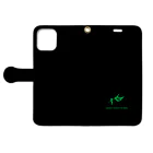 GREEN DESIGN WORKS　グリーンデザインワークスのGDW iPhoneケース（手帳型） ブラック Book-Style Smartphone Case:Opened (outside)