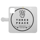 Three Peace Project グッズのThree Peace project 手帳型スマホケースを開いた場合(外側)