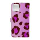 ЯMMRのPink leopard Book-Style Smartphone Case :back