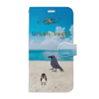 旅するスズメの4羽の野鳥とドローン君 Book-Style Smartphone Case