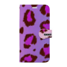 ЯMMRのPink leopard 手帳型スマホケース