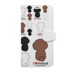 ビション好きなおうちあそびのI❤️POODLE 右寄せ Book-Style Smartphone Case