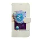 YuSunsetの咲き誇れ on paper（ブルー） Book-Style Smartphone Case