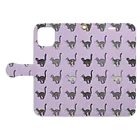 豆つぶのTabbies Cat（総柄） Book-Style Smartphone Case:Opened (outside)