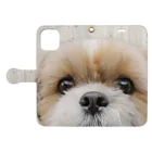 ぽんずのLovelyシーズー犬グッズのどアップシーズー　まん丸お目々のかぼちゃん　 Book-Style Smartphone Case:Opened (outside)