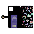 moonsodaのrainbow cake-black Book-Style Smartphone Case:Opened (outside)