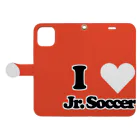 Yottblog オリジナルグッズ店のI LOVE 少年サッカー iPhone 11Pro用 Book-Style Smartphone Case:Opened (outside)