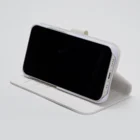 3eyesのZODIAC BOAR（亥） Book-Style Smartphone Case :used as a stand