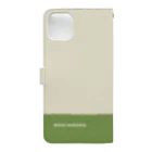 やたにまみこのiPhone 11用◆ema-emama『happiness-clover』 Book-Style Smartphone Case :back