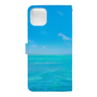 mizuphoto galleryの海と飛行機雲 Book-Style Smartphone Case :back