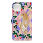 yuriko_minaminのうさぎと苺 Book-Style Smartphone Case :back