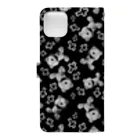 💜Salon de Lucia💜のPeek-a-boo CROSS Teddy Monochrome Random MINI Book-Style Smartphone Case :back