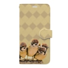 “すずめのおみせ” SUZURI店の一緒に遊ぼう！ #001 スマホケース Book-Style Smartphone Case