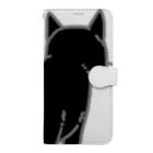 Riotoのねこけつω（黒猫、アップ） Book-Style Smartphone Case