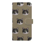 愛猫達の雑貨店のてへぺろマオ 珈琲牛乳色 Book-Style Smartphone Case