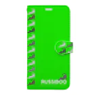 russibooのrussiboo_green（猫好きの方向け） 手帳型スマホケース