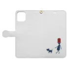 chikichickleの犬の散歩 Book-Style Smartphone Case:Opened (outside)