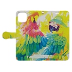 Akiss art ONLINE SHOPの出逢った青い鳥と赤い鳥 Book-Style Smartphone Case:Opened (outside)
