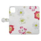 はなうた商店のfloral smart phone case 手帳型 Book-Style Smartphone Case:Opened (outside)