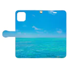 mizuphoto galleryの海と飛行機雲 Book-Style Smartphone Case:Opened (outside)