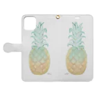 *ShuのSummer  Pineapple 手帳型スマホケースを開いた場合(外側)