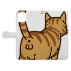 Riotoのねこけつω（茶トラ、アップ） Book-Style Smartphone Case:Opened (outside)