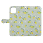 colletのLittle Lemon Garden. Book-Style Smartphone Case:Opened (outside)