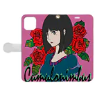 cumulonimbusの薔薇の女性 手帳型スマホケースを開いた場合(外側)