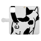 Riotoのねこけつω（ぶち猫、アップ） Book-Style Smartphone Case:Opened (outside)