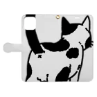 Riotoのねこけつ（ぶち猫、アップ） Book-Style Smartphone Case:Opened (outside)