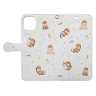 カワウソとフルーツのBaby Otters Book-Style Smartphone Case:Opened (outside)