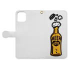 CɐkeccooのILOVEBEER-ビール瓶-お酒好きに Book-Style Smartphone Case:Opened (outside)