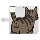 Riotoのねこけつω（キジトラ、アップ） Book-Style Smartphone Case:Opened (outside)